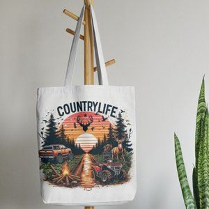Country Life Western Canvas Tote Bag